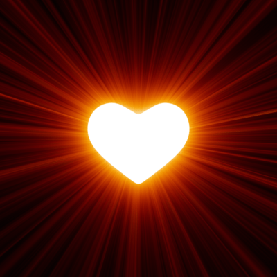 A glowing red heart to symbolize the importance of meaningful relationship while on our wellness journey.